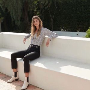 Re/Done Black High Rise Ankle Crop